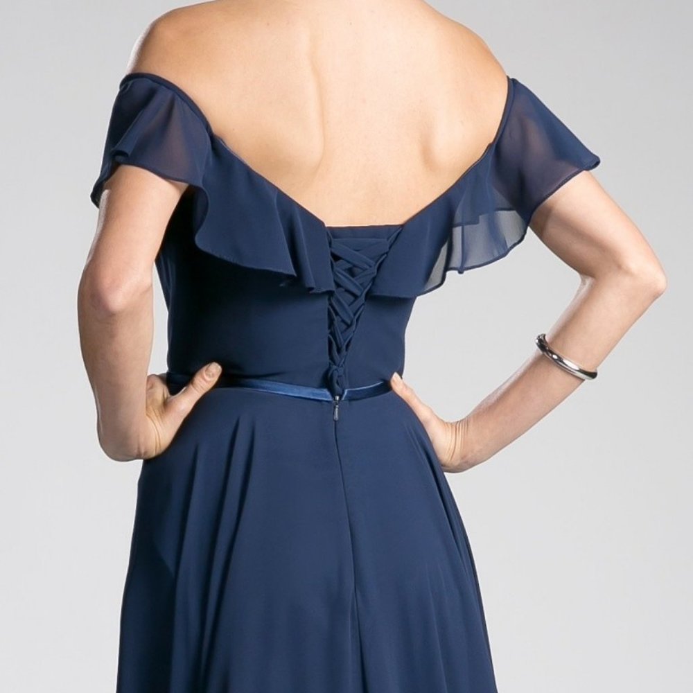 Peach Sweetheart Evening Long Dress - Picture 3 of 6